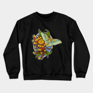 Luna moth chrysanthemum Crewneck Sweatshirt